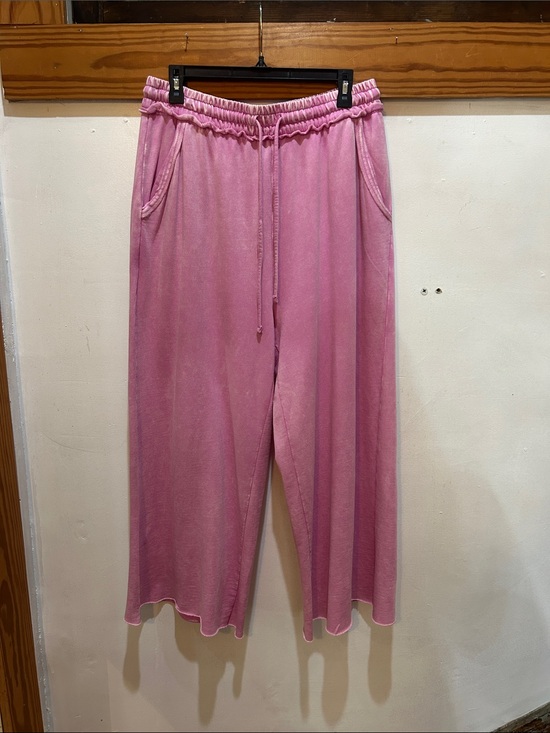 Zenana Outfitters Pants - Mauve Terry Knit Wide-Leg Lounge Pants